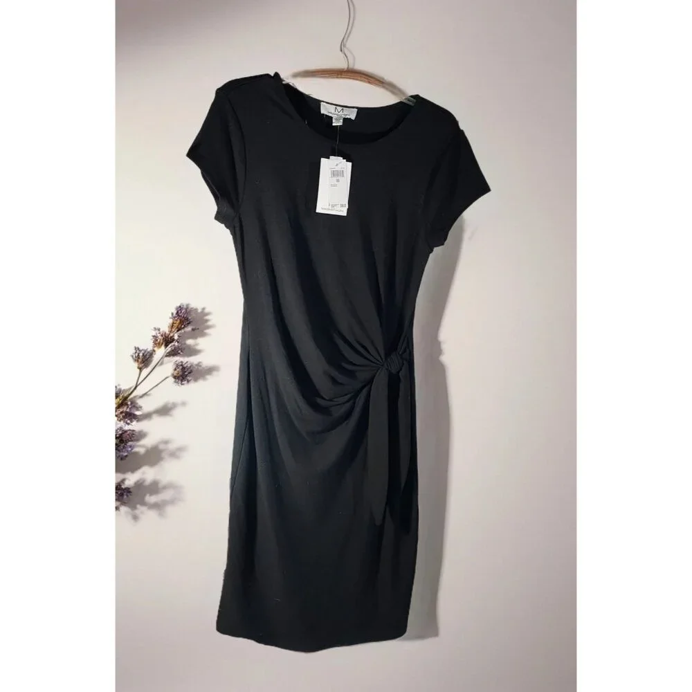 Little Black Dress Magaschoni Collection Scoop Neck Waist Sheath - Picture 1 of 9